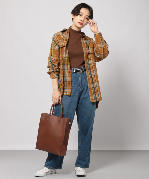 PAGEBOY(ページボーイ)の「リブハイネックロングスリーブ(Tシャツ/カットソー・レディース・ブラック/ダークブラウン/オフホワイト・FREE)」の5枚目の写真