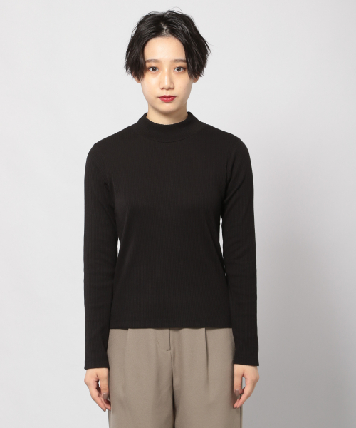 PAGEBOY(ページボーイ)の「リブハイネックロングスリーブ(Tシャツ/カットソー・レディース・ブラック/ダークブラウン/オフホワイト・FREE)」の6枚目の写真