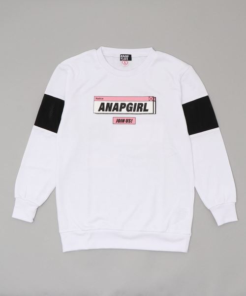 セール チュニック Girl アナップガール のファッション Anap 袖メッシュbackロゴチュニック チュニック Anap