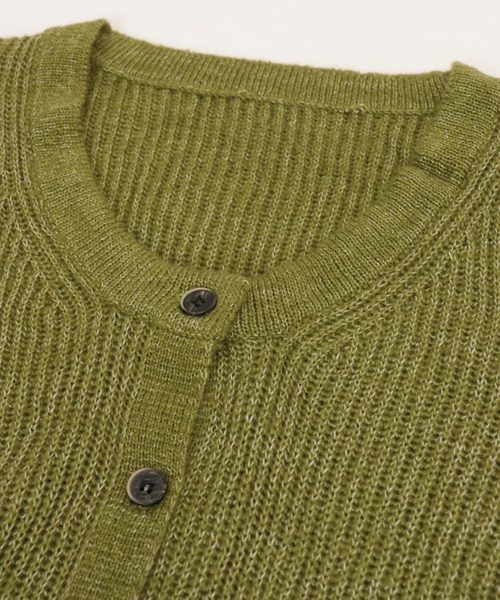 OSYAREVO（オシャレボ）の「ロング ニット カーディガン（カーディガン/ボレロ・レディース・カーキ/ブラック・LARGE/MEDIUM）」の8枚目の写真
