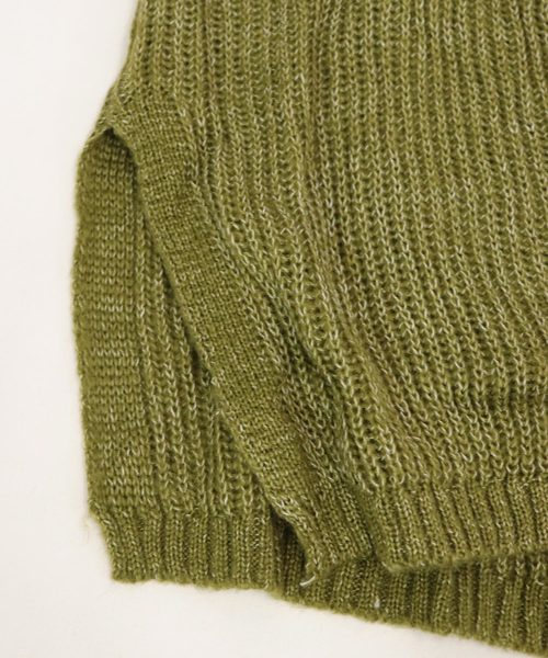 OSYAREVO（オシャレボ）の「ロング ニット カーディガン（カーディガン/ボレロ・レディース・カーキ/ブラック・LARGE/MEDIUM）」の4枚目の写真