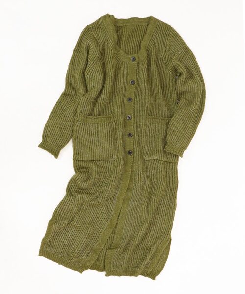 OSYAREVO（オシャレボ）の「ロング ニット カーディガン（カーディガン/ボレロ・レディース・カーキ/ブラック・LARGE/MEDIUM）」の15枚目の写真