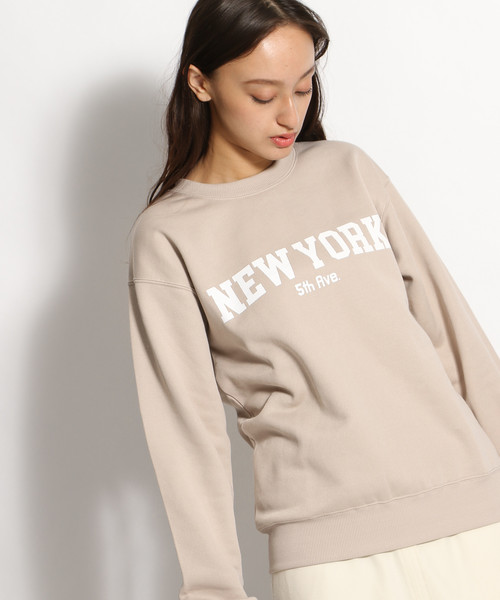 niko and...(ニコアンド)の「光沢裏毛ナンバープルオーバー(Tシャツ/カットソー・レディース・ライトブルー/ライトベージュ/ブラック・MEDIUM/LARGE)」の2枚目の写真