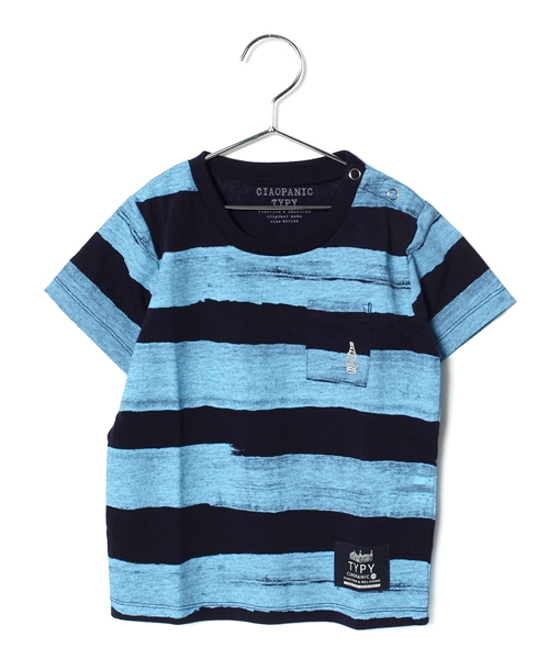 CIAOPANIC TYPY（チャオパニックティピー）の「KIDS ハンドボーダーポケットTee（Tシャツ/カットソー・キッズ・ホワイト/ネイビー・135/105/125/95/115）」の12枚目の写真
