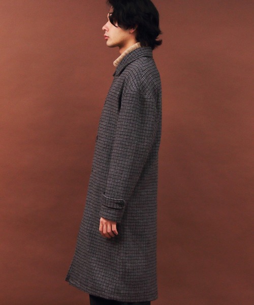 ８(eight)（エイト）の「グレンチェック ステンコート オーバーサイズ ビッグシルエット（ステンカラーコート・メンズ・ブラック/ブラウン/ブラック系その他/ブラウン系その他・MEDIUM/LARGE）」の13枚目の写真