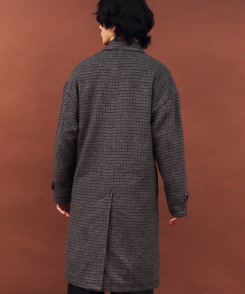 ８(eight)（エイト）の「グレンチェック ステンコート オーバーサイズ ビッグシルエット（ステンカラーコート・メンズ・ブラック/ブラウン/ブラック系その他/ブラウン系その他・MEDIUM/LARGE）」の14枚目の写真