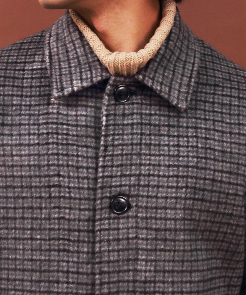 ８(eight)（エイト）の「グレンチェック ステンコート オーバーサイズ ビッグシルエット（ステンカラーコート・メンズ・ブラック/ブラウン/ブラック系その他/ブラウン系その他・MEDIUM/LARGE）」の15枚目の写真