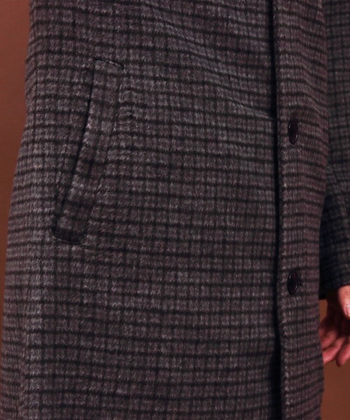 ８(eight)（エイト）の「グレンチェック ステンコート オーバーサイズ ビッグシルエット（ステンカラーコート・メンズ・ブラック/ブラウン/ブラック系その他/ブラウン系その他・MEDIUM/LARGE）」の22枚目の写真