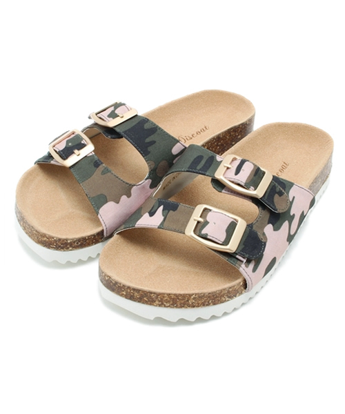 DISCOAT（ディスコート）の「【Discoat】2ベルトペタンコサンダル（サンダル・レディース・ブラック/ホワイト/その他21・LARGE/MEDIUM）」の3枚目の写真