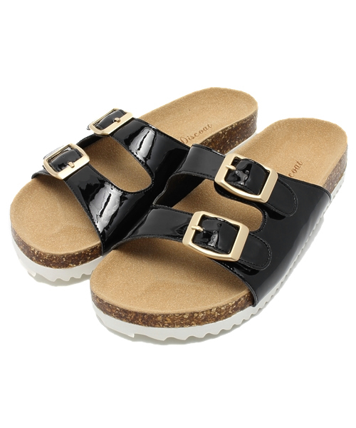 DISCOAT（ディスコート）の「【Discoat】2ベルトペタンコサンダル（サンダル・レディース・ブラック/ホワイト/その他21・LARGE/MEDIUM）」の2枚目の写真