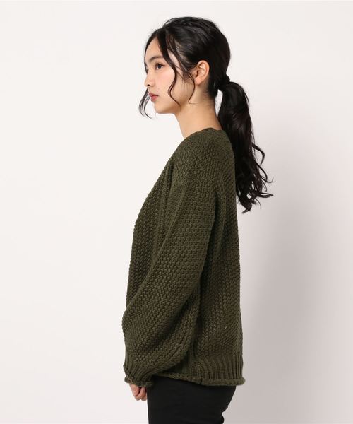 KOBE LETTUCE(コウベレタス)の「ハンドタッチローゲージニットカーディガン(カーディガン/ボレロ・レディース・パープル/ブラウン/カーキ/アイボリー・FREE)」の6枚目の写真