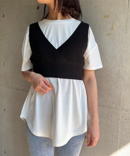 FUN.TRINITY（ファン トリニティー）の「２ＷＡＹビスチェＳＥＴ（アンサンブル・レディース・ブラック/テラコッタ/ブルー/イエロー・M）」の2枚目の写真