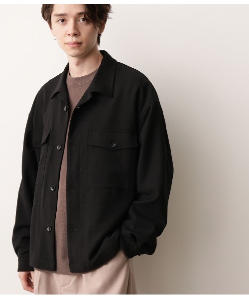 JUNRED（ジュンレッド）の「TRカルゼオープンカラーブルゾン（ブルゾン・メンズ・ブラック/ベージュ/サックスブルー・S/M/L）」の7枚目の写真