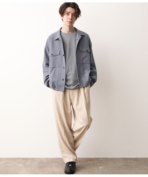 JUNRED（ジュンレッド）の「TRカルゼオープンカラーブルゾン（ブルゾン・メンズ・ブラック/ベージュ/サックスブルー・S/M/L）」の8枚目の写真