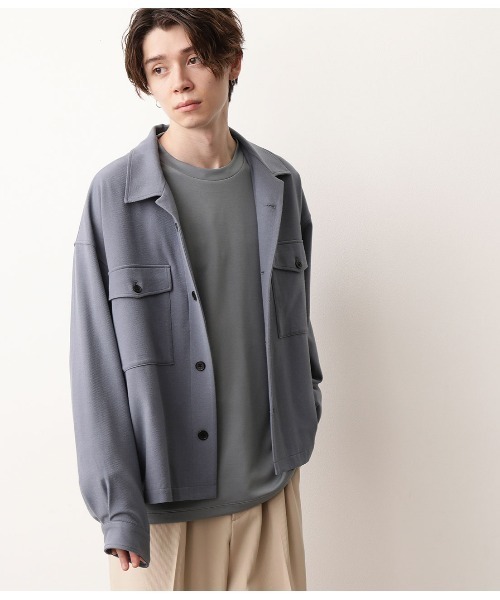 JUNRED（ジュンレッド）の「TRカルゼオープンカラーブルゾン（ブルゾン・メンズ・ブラック/ベージュ/サックスブルー・S/M/L）」の10枚目の写真