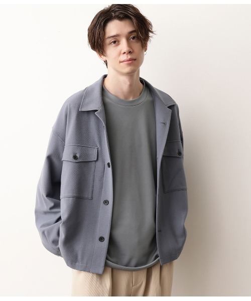 JUNRED（ジュンレッド）の「TRカルゼオープンカラーブルゾン（ブルゾン・メンズ・ブラック/ベージュ/サックスブルー・S/M/L）」の11枚目の写真