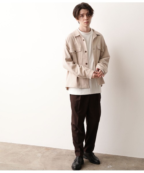 JUNRED（ジュンレッド）の「TRカルゼオープンカラーブルゾン（ブルゾン・メンズ・ブラック/ベージュ/サックスブルー・S/M/L）」の12枚目の写真