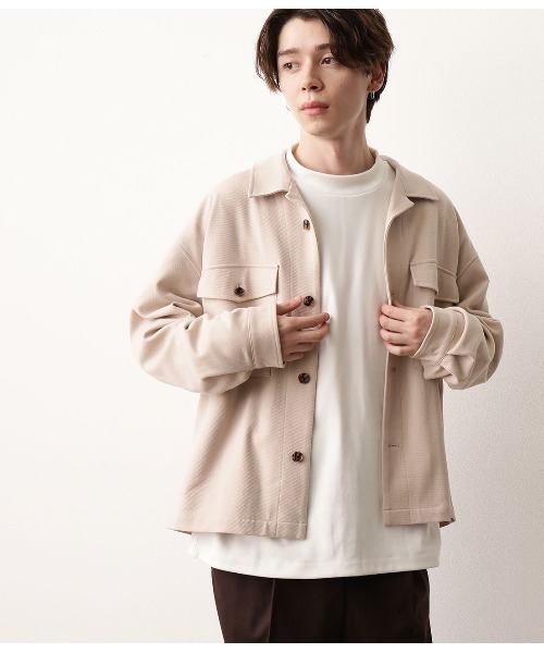 JUNRED（ジュンレッド）の「TRカルゼオープンカラーブルゾン（ブルゾン・メンズ・ブラック/ベージュ/サックスブルー・S/M/L）」の14枚目の写真