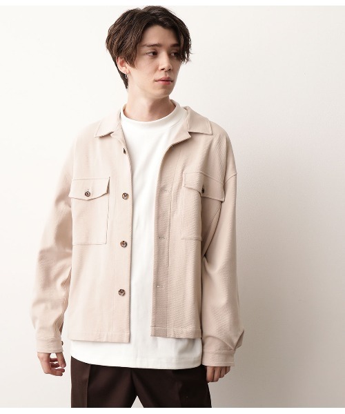 JUNRED（ジュンレッド）の「TRカルゼオープンカラーブルゾン（ブルゾン・メンズ・ブラック/ベージュ/サックスブルー・S/M/L）」の15枚目の写真