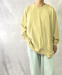 Beno | USAコットン ヘビー天竺 / アシンメトリー リメイク / ビッグシルエット Tシャツ / ロンT(Tシャツ/カットソー)