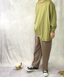 Beno | USAコットン ヘビー天竺 / アシンメトリー リメイク / ビッグシルエット Tシャツ / ロンT(Tシャツ/カットソー)