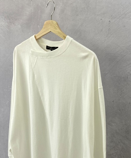 Beno(ビーノ)の「USAコットン ヘビー天竺 / アシンメトリー リメイク ビッグシルエット ロンT(Tシャツ/カットソー・メンズ・ブラック/ベージュ/オフホワイト/カーキ・M/L)」の7枚目の写真