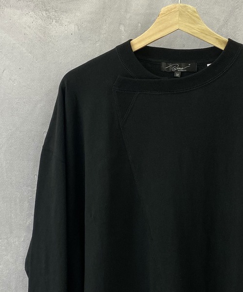 Beno(ビーノ)の「USAコットン ヘビー天竺 / アシンメトリー リメイク ビッグシルエット ロンT(Tシャツ/カットソー・メンズ・ブラック/ベージュ/オフホワイト/カーキ・M/L)」の20枚目の写真