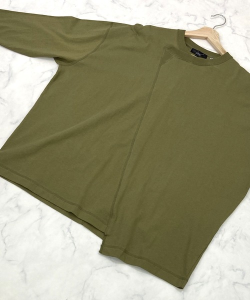 Beno(ビーノ)の「USAコットン ヘビー天竺 / アシンメトリー リメイク ビッグシルエット ロンT(Tシャツ/カットソー・メンズ・ブラック/ベージュ/オフホワイト/カーキ・M/L)」の13枚目の写真