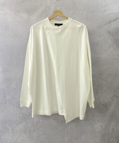 Beno(ビーノ)の「USAコットン ヘビー天竺 / アシンメトリー リメイク ビッグシルエット ロンT(Tシャツ/カットソー・メンズ・ブラック/ベージュ/オフホワイト/カーキ・M/L)」の21枚目の写真