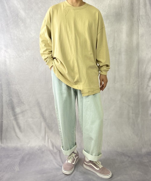 Beno(ビーノ)の「USAコットン ヘビー天竺 / アシンメトリー リメイク ビッグシルエット ロンT(Tシャツ/カットソー・メンズ・ブラック/ベージュ/オフホワイト/カーキ・M/L)」の6枚目の写真