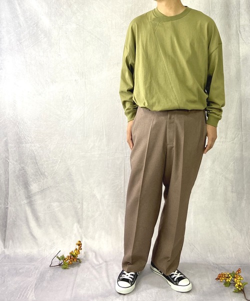 Beno(ビーノ)の「USAコットン ヘビー天竺 / アシンメトリー リメイク ビッグシルエット ロンT(Tシャツ/カットソー・メンズ・ブラック/ベージュ/オフホワイト/カーキ・M/L)」の15枚目の写真