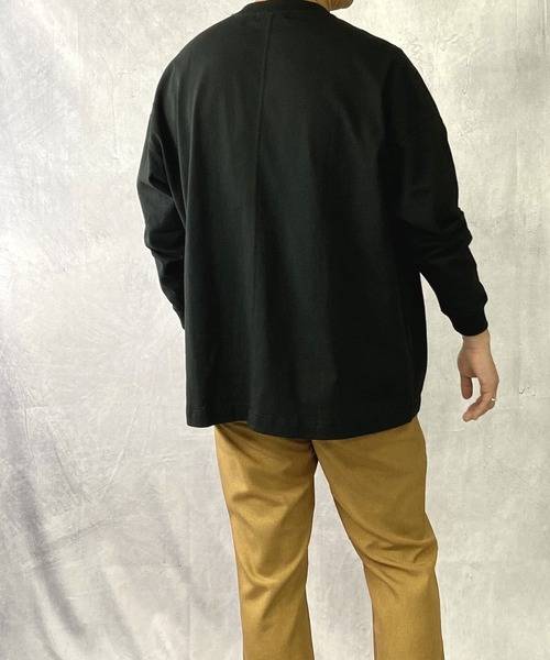 Beno(ビーノ)の「USAコットン ヘビー天竺 / アシンメトリー リメイク ビッグシルエット ロンT(Tシャツ/カットソー・メンズ・ブラック/ベージュ/オフホワイト/カーキ・M/L)」の22枚目の写真