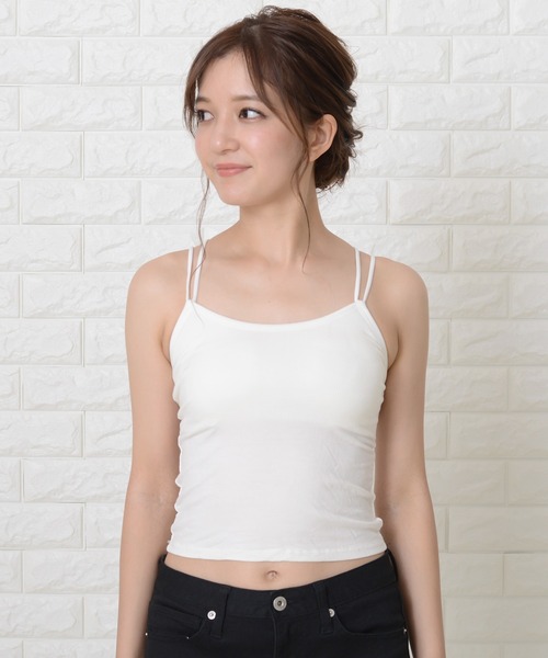 Lace Ladies(レースレディース)の「ノンワイヤーカップ付きバックレスシンプルキャミソール(キャミソール・レディース・ブラック/ブラウン/レッド/ホワイト・FREE)」の10枚目の写真