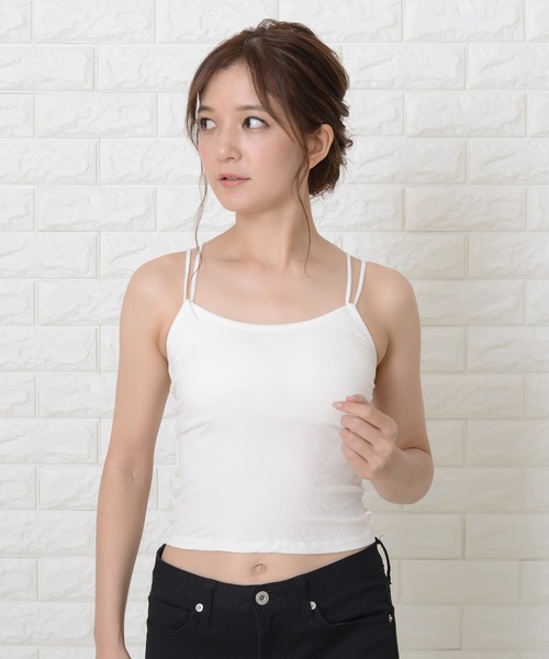 Lace Ladies(レースレディース)の「ノンワイヤーカップ付きバックレスシンプルキャミソール(キャミソール・レディース・ブラック/ブラウン/レッド/ホワイト・FREE)」の11枚目の写真