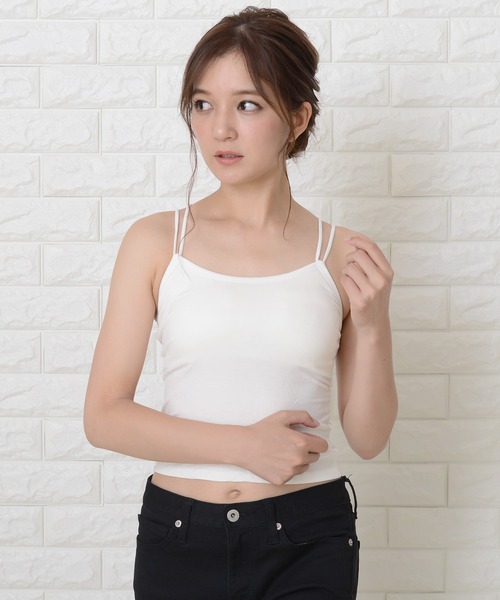 Lace Ladies(レースレディース)の「ノンワイヤーカップ付きバックレスシンプルキャミソール(キャミソール・レディース・ブラック/ブラウン/レッド/ホワイト・FREE)」の15枚目の写真