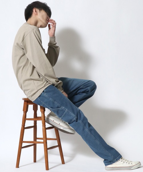 SITRY（シトリー）の「ルーズテーパード ペインターパンツ/スケーターパンツ（デニムパンツ・メンズ・ブラック/ブラウン/ライトインディゴブルー/ストライプ/ワンウォッシュ/アイボリー・M/L）」の22枚目の写真