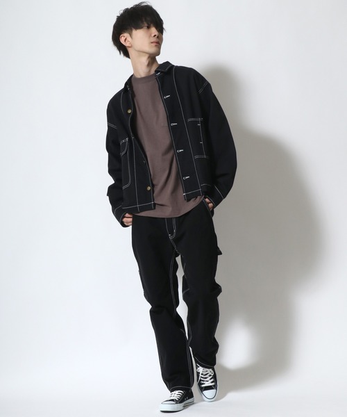 SITRY（シトリー）の「ルーズテーパード ペインターパンツ/スケーターパンツ（デニムパンツ・メンズ・ブラック/ブラウン/ライトインディゴブルー/ストライプ/ワンウォッシュ/アイボリー・M/L）」の13枚目の写真