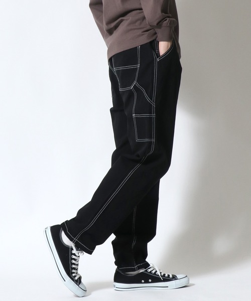 SITRY（シトリー）の「ルーズテーパード ペインターパンツ/スケーターパンツ（デニムパンツ・メンズ・ブラック/ブラウン/ライトインディゴブルー/ストライプ/ワンウォッシュ/アイボリー・M/L）」の9枚目の写真