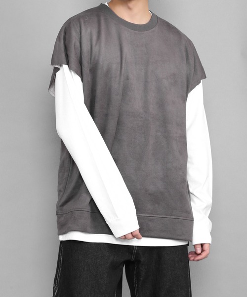 CERCA（チェルカ）の「BEYES/カットソー　アンサンブル(2set)（Tシャツ/カットソー・メンズ・ライトブルー/ブラック/ベージュ/グレー・MEDIUM/LARGE）」の3枚目の写真