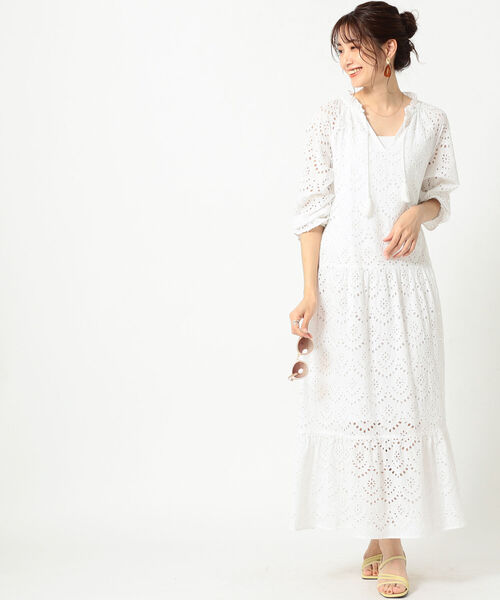 B:MING by BEAMS（ビーミングバイビームス）の「B:MING by BEAMS / カットワーク 刺繍 ワンピース 21SS（ワンピース・レディース・ブラック/ホワイト・SMALL/MEDIUM）」の11枚目の写真