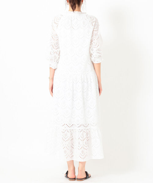 B:MING by BEAMS（ビーミングバイビームス）の「B:MING by BEAMS / カットワーク 刺繍 ワンピース 21SS（ワンピース・レディース・ブラック/ホワイト・SMALL/MEDIUM）」の3枚目の写真