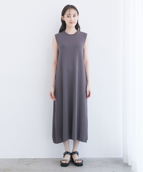 VIS（ビス）の「バックメタル釦肩タックAラインニットワンピース（ワンピース・レディース・ダークグリーン/ブラウン/オレンジ/スミクロ・FREE）」の17枚目の写真