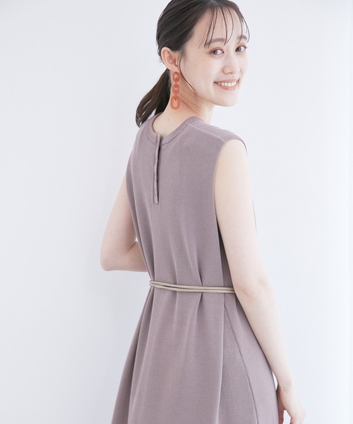 VIS（ビス）の「バックメタル釦肩タックAラインニットワンピース（ワンピース・レディース・ダークグリーン/ブラウン/オレンジ/スミクロ・FREE）」の12枚目の写真