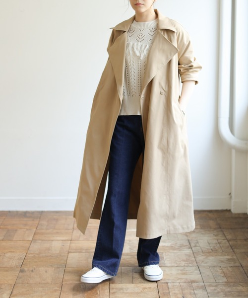 Auntie Rosa Holiday（アンティローザホリデー）の「BIGトレンチ（トレンチコート・レディース・ベージュ/ネイビー・FREE）」の12枚目の写真
