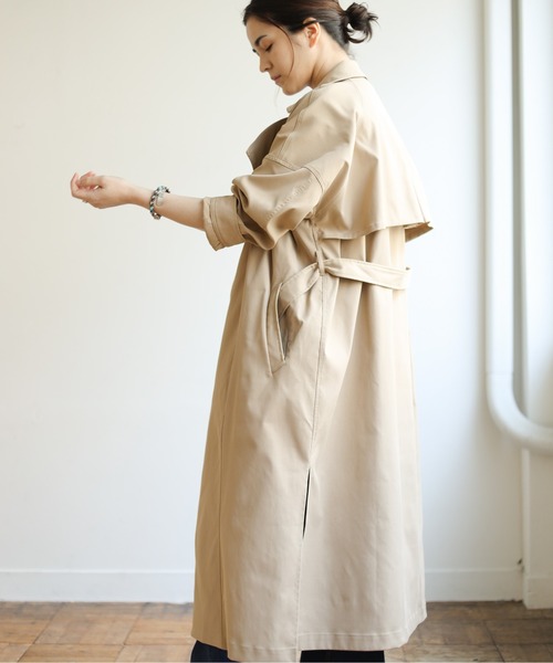 Auntie Rosa Holiday（アンティローザホリデー）の「BIGトレンチ（トレンチコート・レディース・ベージュ/ネイビー・FREE）」の15枚目の写真