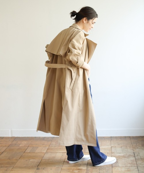 Auntie Rosa Holiday（アンティローザホリデー）の「BIGトレンチ（トレンチコート・レディース・ベージュ/ネイビー・FREE）」の18枚目の写真