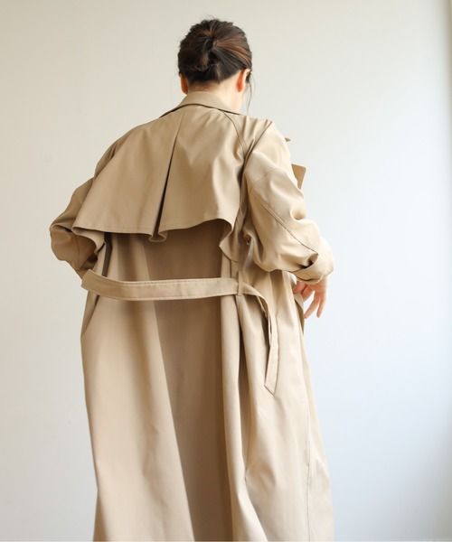 Auntie Rosa Holiday（アンティローザホリデー）の「BIGトレンチ（トレンチコート・レディース・ベージュ/ネイビー・FREE）」の3枚目の写真