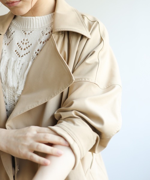 Auntie Rosa Holiday（アンティローザホリデー）の「BIGトレンチ（トレンチコート・レディース・ベージュ/ネイビー・FREE）」の21枚目の写真