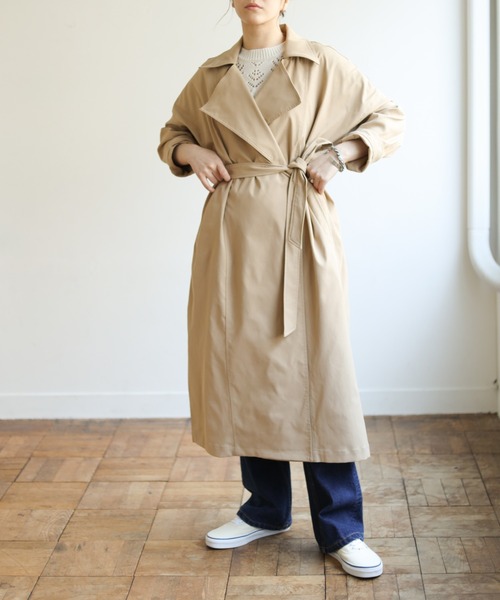 Auntie Rosa Holiday（アンティローザホリデー）の「BIGトレンチ（トレンチコート・レディース・ベージュ/ネイビー・FREE）」の10枚目の写真