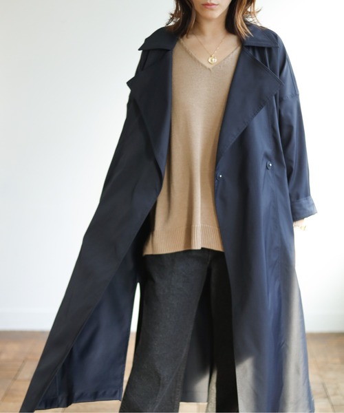 Auntie Rosa Holiday（アンティローザホリデー）の「BIGトレンチ（トレンチコート・レディース・ベージュ/ネイビー・FREE）」の4枚目の写真